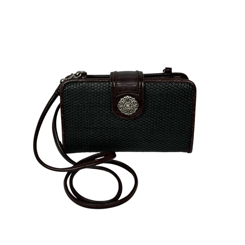 Woven Wallet – Vintage Style Western Boho Clutch with Button Closure Brown